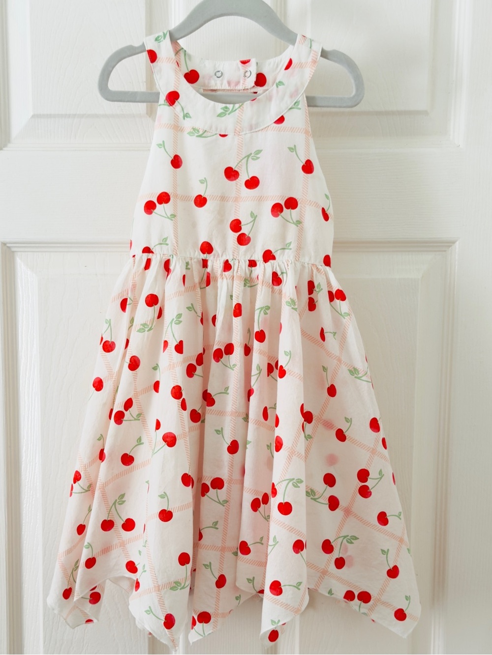 ISAAC MIZRAHI DRESS - 5 
Girls White Cherry Print Summer Dress